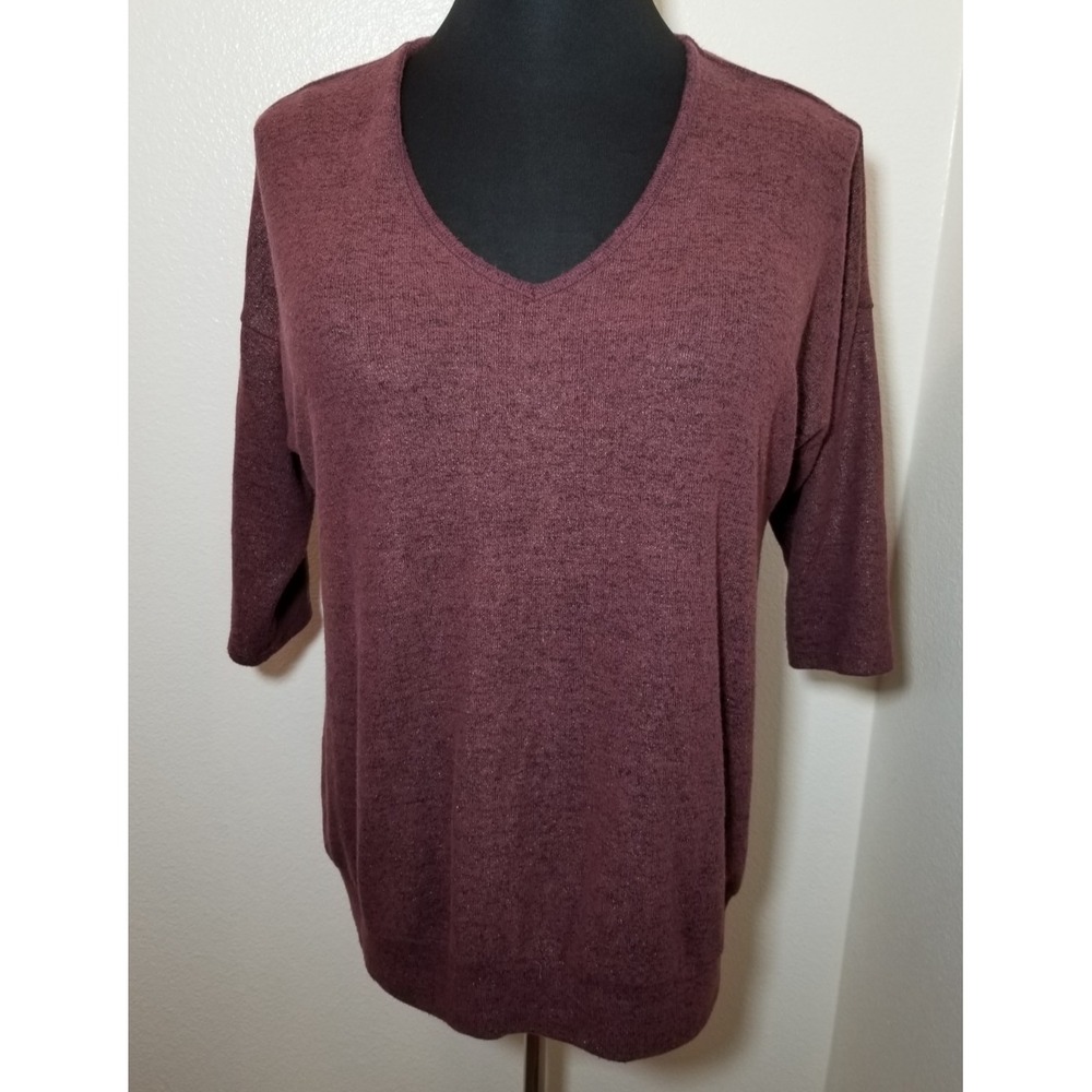 Torrid Super Soft Burgundy Sparkle Dolman Top Sz 0 Retro Minimalist Coastal City
